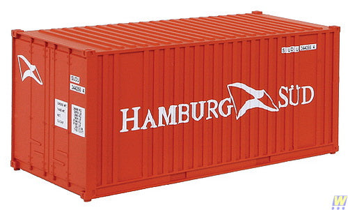 Walthers 933-1767 HO Scale Plastic 20'' Container - Hamburg Sud
