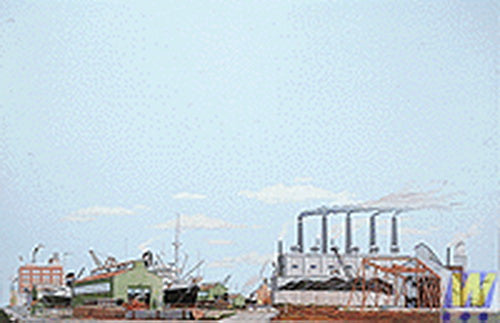 Walthers 949-713 HO Instant Horizons "The Docks" Background Scene