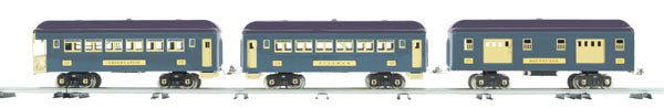 MTH 10-5075 Std. Gauge Two-Tone Blue 300 Series Passenger Car Set (Set of 3)