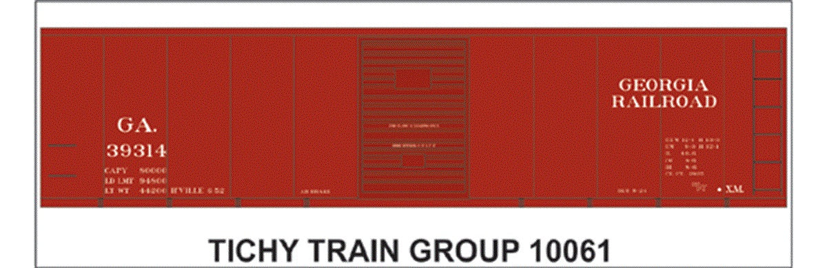 Tichy 10061 HO Georgia Railroad 40' Steel Boxcar Decal Sheet