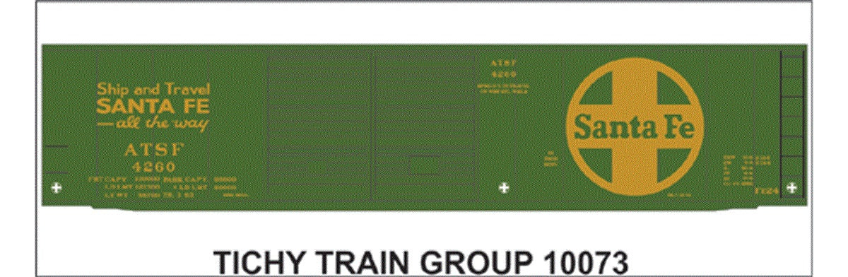 Tichy 10073 HO Atchison, Topeka & Santa Fe 50' Steel Express Boxcar Decal Sheet