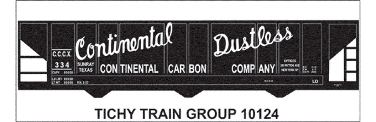 Tichy 10124 HO Continental Carbon Black Hopper Decal Sheet