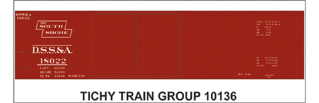 Tichy 10136 HO Duluth, South Shore and Atlantic 40'' DD Steel Boxcar Decal Sheet