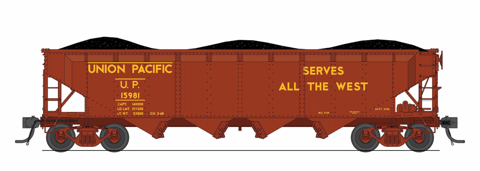 Broadway Limited 10140 HO UP ARA 70-ton 4-Bay Hopper A (Set of 6)