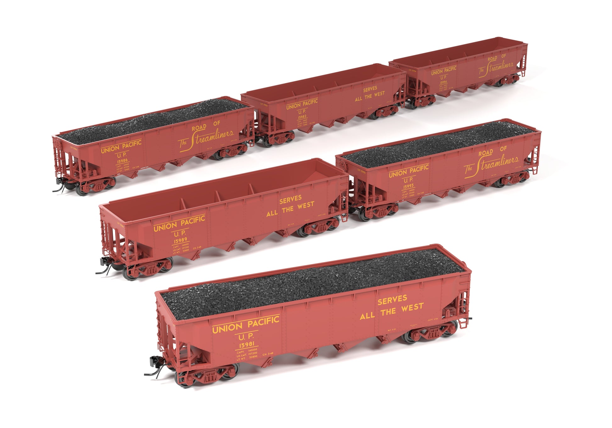 Broadway Limited 10141 HO UP ARA 70-ton 4-Bay Hopper B (Set of 6)