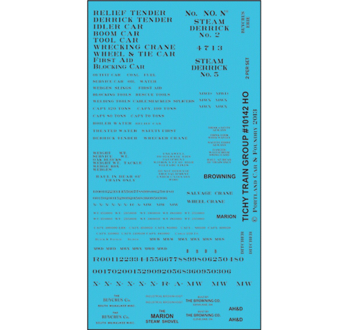 Tichy 10142 HO Block Railroad Roman Wreck Train Lettering Decal Sheet