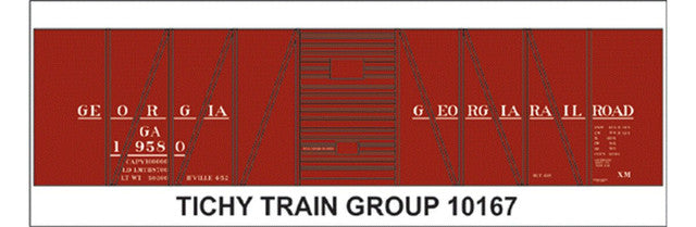 Tichy 10167 HO Georgia Railroad SS Boxcar Red with White Decal Sheet