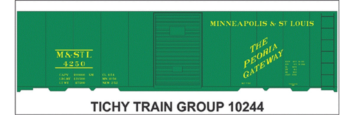 Tichy 10244 HO M&STL 40' Steel Boxcar Decal Sheet
