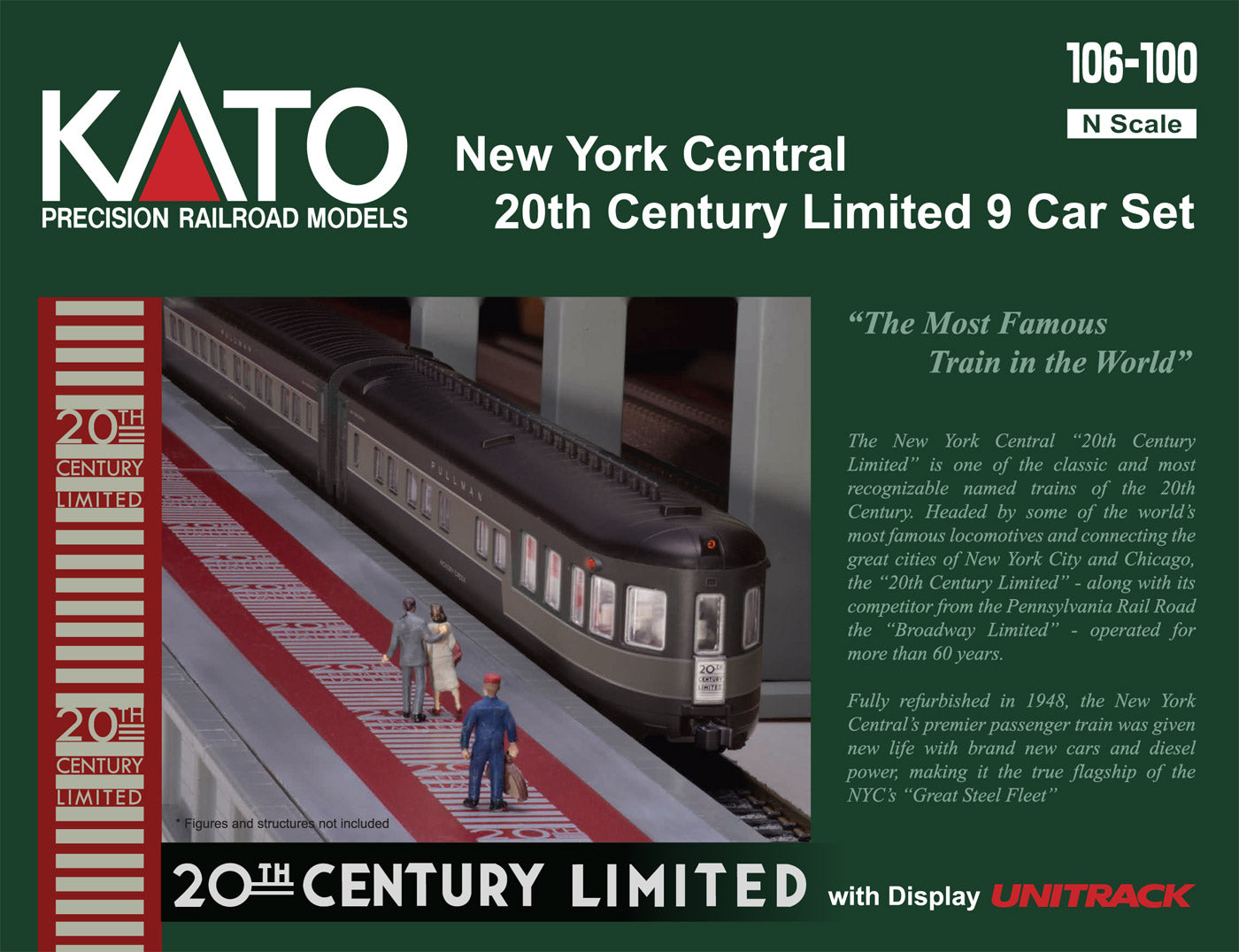 Kato 106-100 N New York Central 20th Century Limited Passenger Car (Set of 9)