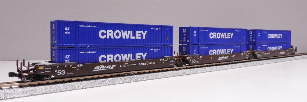 Kato 106-6182 N BNSF Maxi-IV Double Stack Car w/Container #254353 (Set of 3)
