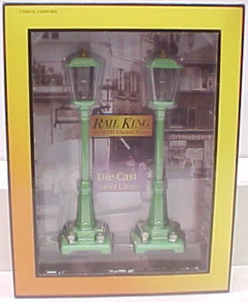 MTH 30-1083 O Light Green #56 Gas Lamp Set (Pack of 2) EX/Box