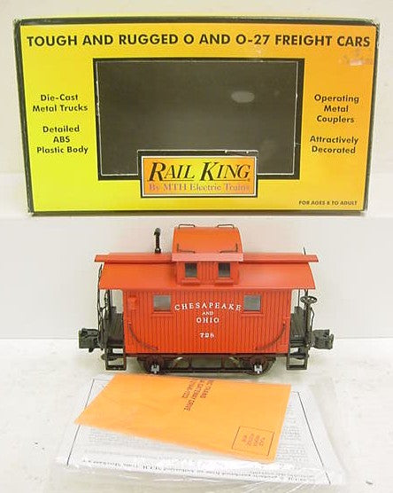 MTH 30-77022 O Gauge Chesapeake and Ohio Bobber Illuminated Caboose #728 LN/Box