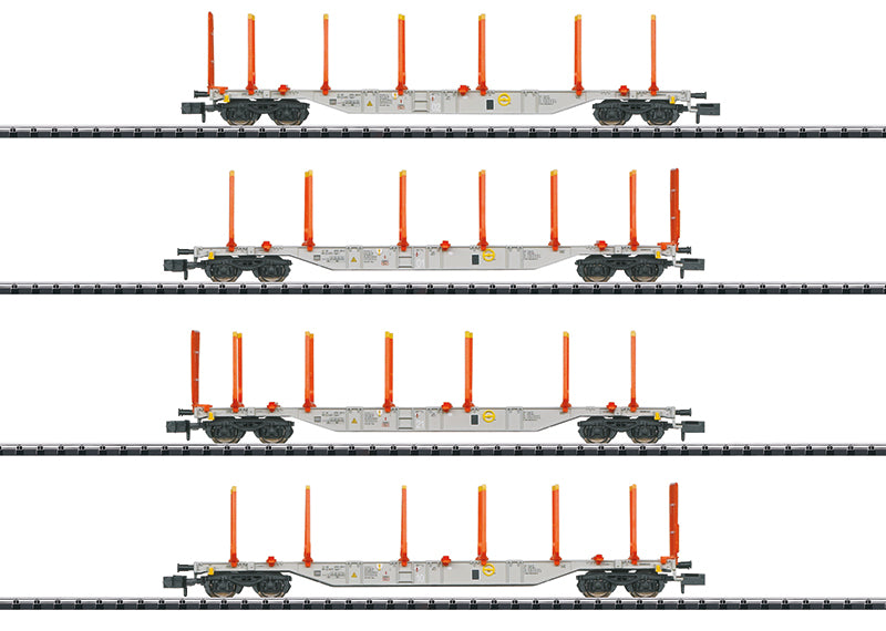 Minitrix 18710 N AAE Cargo AG Type Sgns KLV Flat Car Set (Pack of 4)