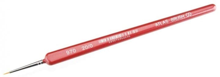 Atlas Brush 970-20/0 20/0 Golden Taklon Triangular Handle Brush