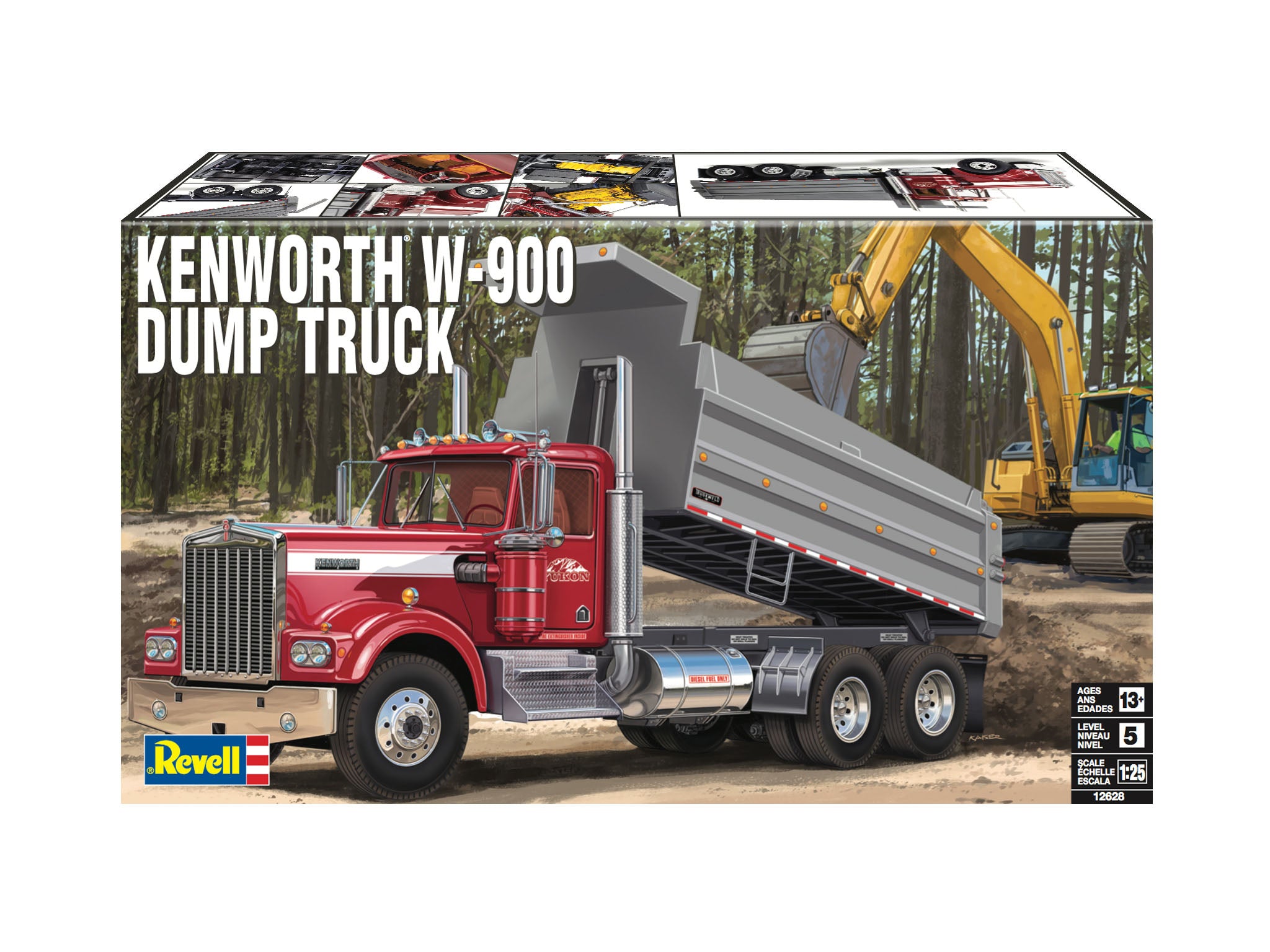 Revell 12628 1:25 Kenworth W900 Dump Truck Plastic Model Kit