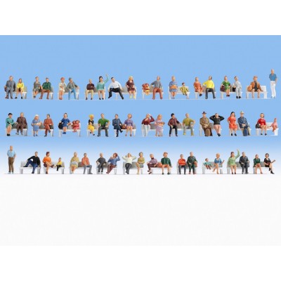 Noch 18402 HO Seated People Figures (Set of 60)