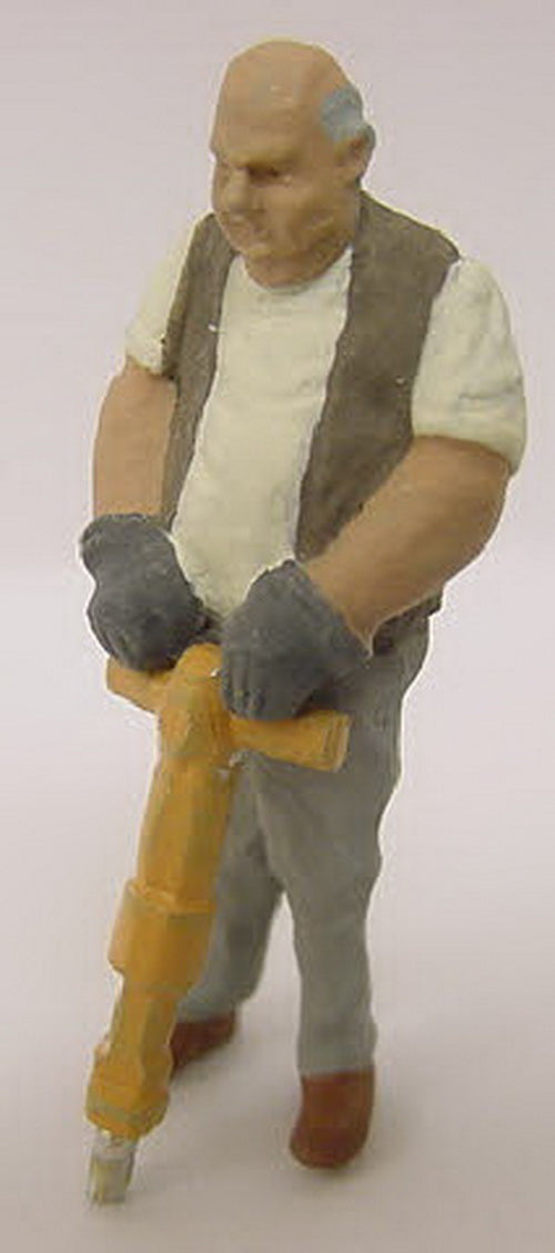Arttista 1286 O Construction Worker w/Jack Hammer Pewter Figure