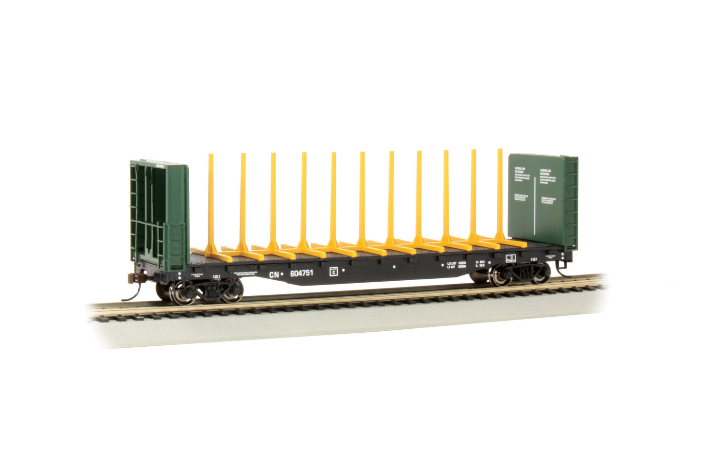 Bachmann 12902 HO Canadian National 52' Center-Beam Flatcar #604751