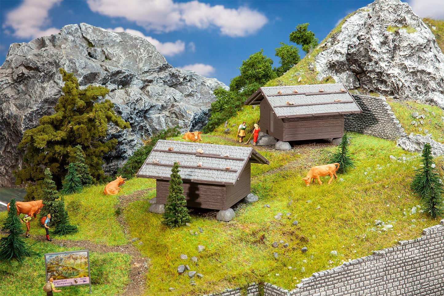 Faller 130636 HO Hay Barns Building Kit (Pack of 2)