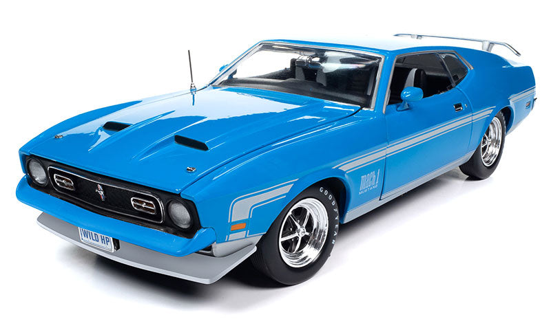 American Muscle 1314 1:18 Grabber Blue 1972 Ford Mustang Mach 1 Car