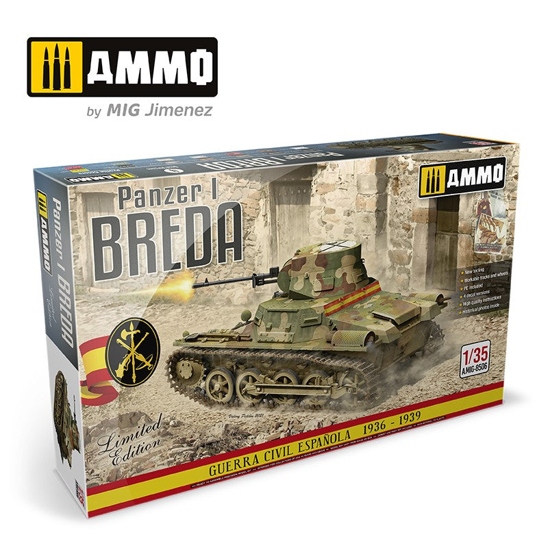 Mig Jimenez AMIG8506 1:35 Panzer I Breda Spanish Civil War Plastic Model Kit