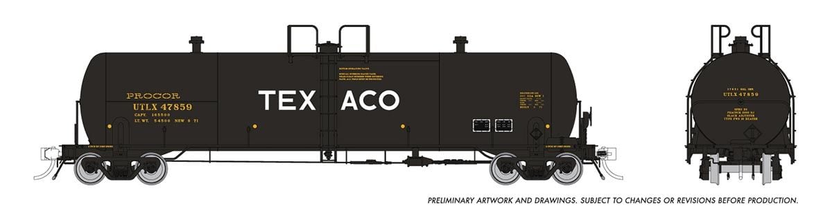 Rapido Trains 135020 HO Texaco (UTLX) Procor 20K gal Tank Car (Set of 6)