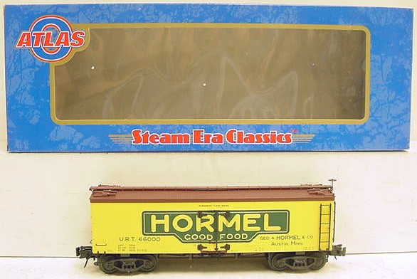 Atlas 8004-1 O Hormel 36' Woodside Reefer Car #66000 (3-Rail) LN/Box