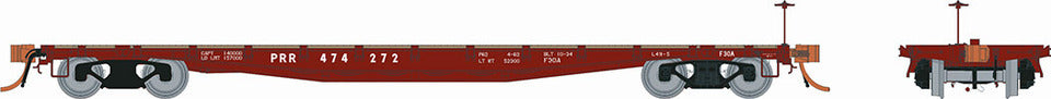 Rapido Trains 138003 HO Pennsylvania Railroad F30A 50' Flat Car (Set of 6)