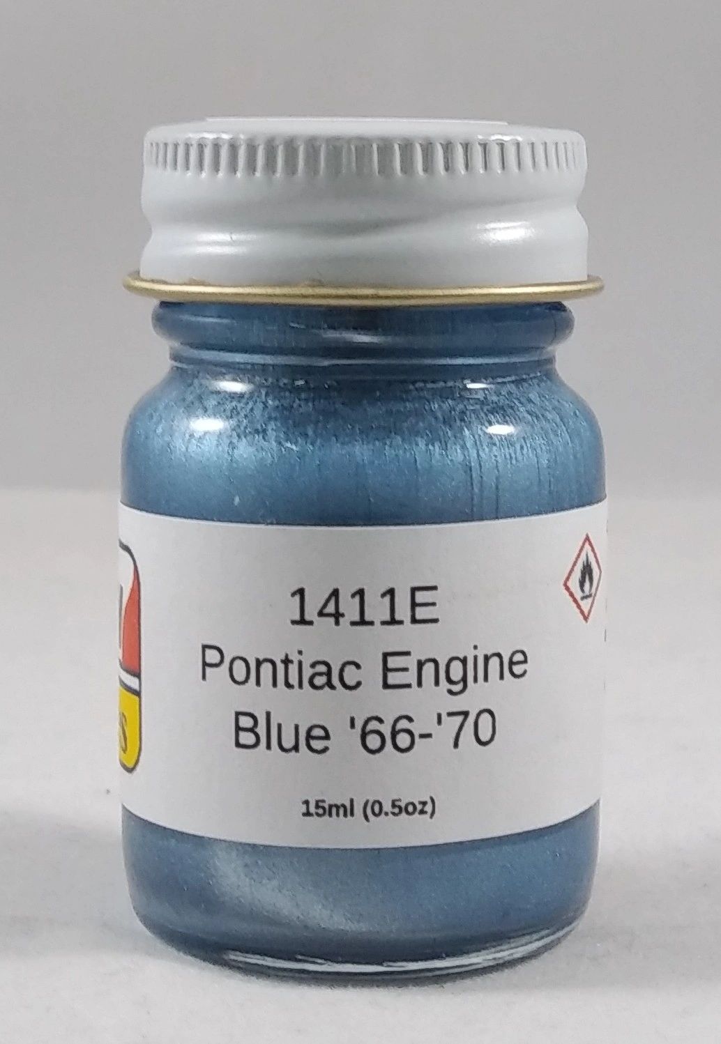 MCW Finishes 1411E Pontiac Engine Blue '66-'70 Enamel Paint - 15 ml. Bottle