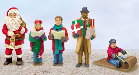 Lionel 6-14259 O Scale Christmas People Hand Painted Pewter Figures (Set of 5) LN/Box