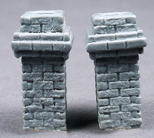 Frenchman River Modelworks 1431 HO Grey Resin Brick Chimney (Pack of 2)