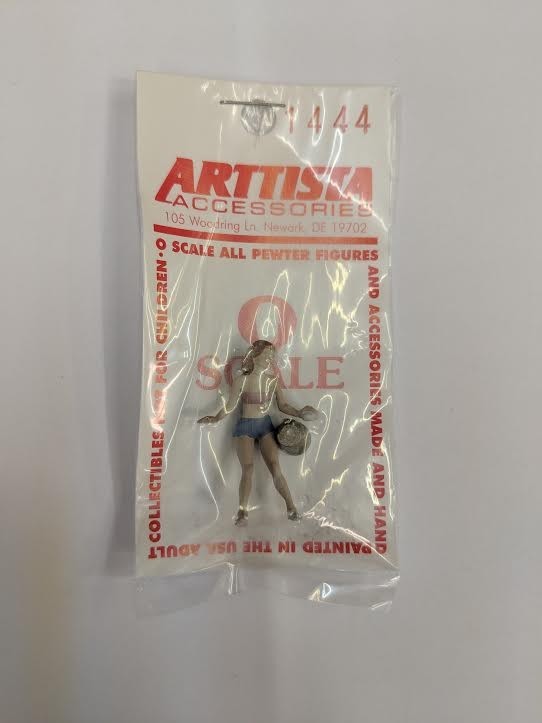 Arttista 1444 O Girl Red Hair With Bucket to Wash Car Hand Painted Pewter Figure