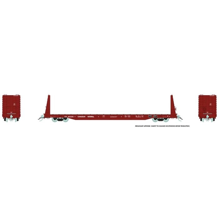 Rapido Trains 147003A HO CN National Steel Car Bulkhead Flatcar (Single Car)