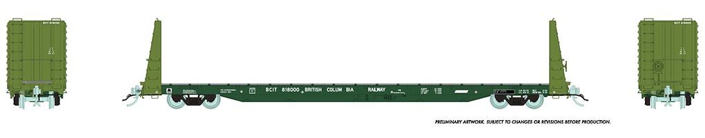 Rapido Trains 147006A HO BCIT Marine Industries Bulkhead Flatcar (Single Car)