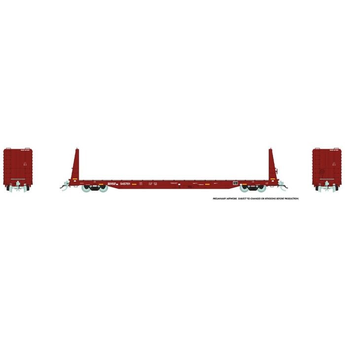 Rapido Trains 147008A HO BNSF Marine Industires Bulkhead Flatcar (Single Car)