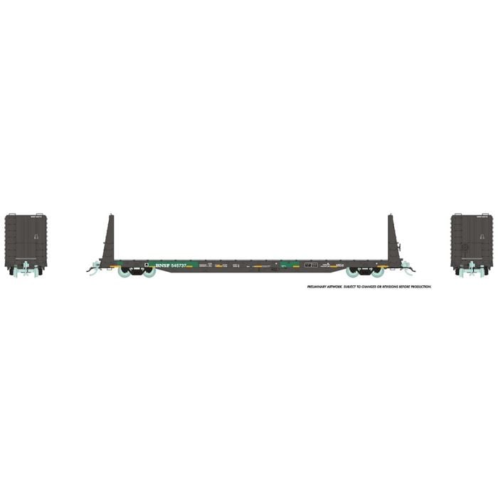 Rapido Trains 147009 HO BNSF Marine Industires Bulkhead Flatcar (Pack of 6)