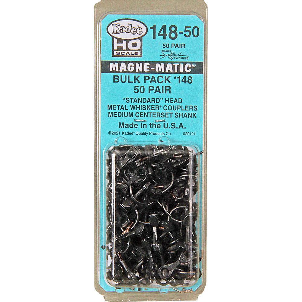 Kadee 148-50 HO #148 Whisker Metal Couplers Medium 9/32" Centerset Shank