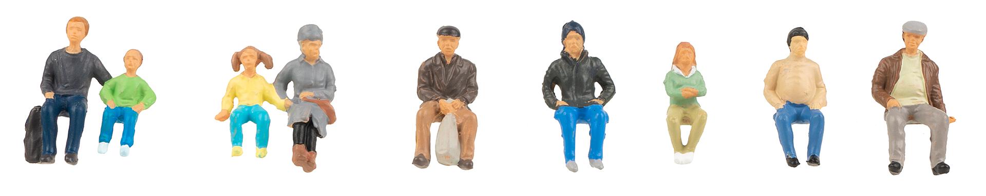 Faller 151663 HO Sitting People II Group Figures (Set of 7)