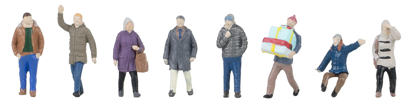 Faller 151711 HO Passers-By in Winter Figure (Set of 8)