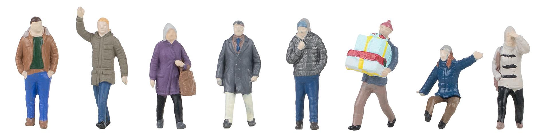 Faller 151711 HO Passers-By in Winter Figure (Set of 8)