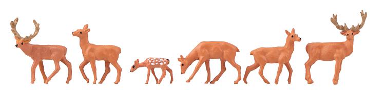 Faller 151907 HO Red Deer Figures (Set of 6)