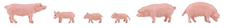 Faller 151910 HO Pig Figures (Set of 6)