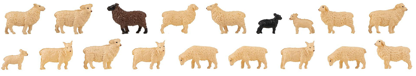 Faller 151917 HO Domestic Sheep Figures (Set of 18)