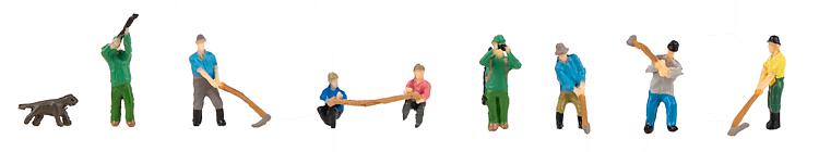 Faller 155601 N Forestry Workers and Hunters Figures (Set of 9)