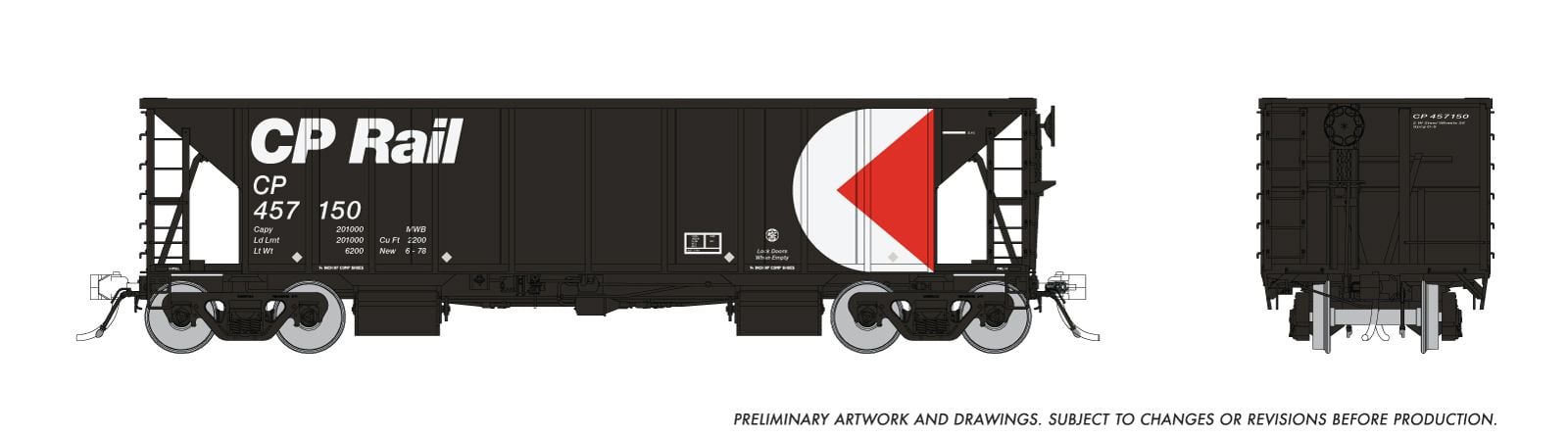 Rapido Trains 158015 HO CP Rail NSC Ballast Car #2 (Set of 6)