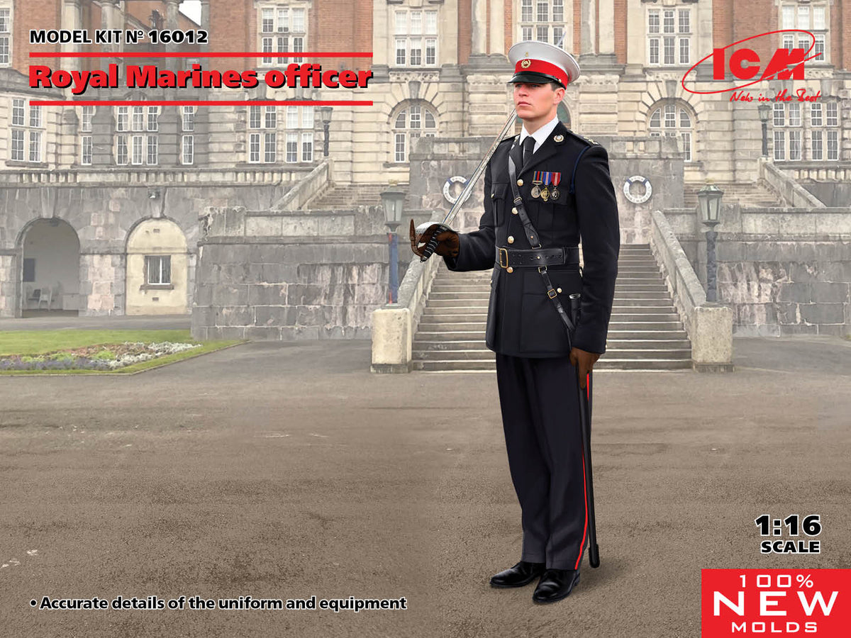 ICM 16012 1:16 British Royal Marine Officer Plastic Figure Kit