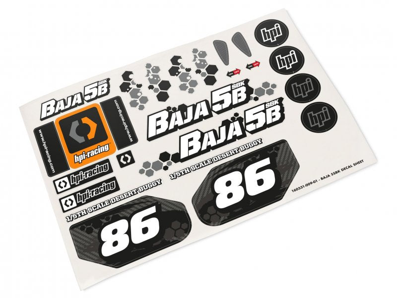 HPI Racing 160331 1:5 Baja 5B-1 Buggy Clear Body with 2022 Decals