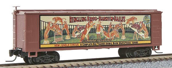 Micro-Trains 51500601 Z Scale Ringling Bros. 40' Double Sheathed Wood Box Car #1