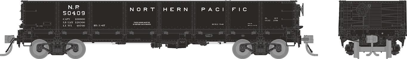 Rapido Trains 163006A HO NP 1966 Scheme 40' Drop Bottom Gondola #1 Single Car