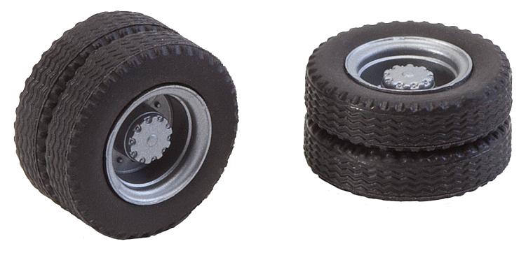 Faller 163101 HO 1:87 Twin Tires and Truck Rims Complete (2)